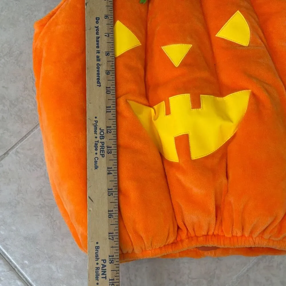 NWOT Hallow’s Eve Pumpkin Costume Toddler 3T Soft Puffy Orange Halloween w Hat
